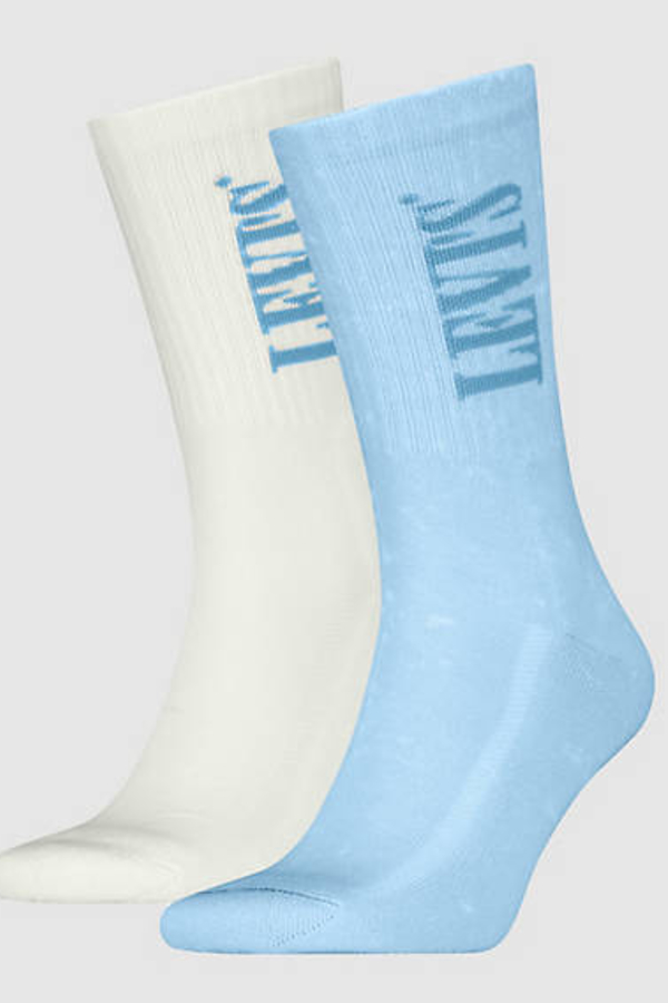 Calcetines de altura normal Levi's: paquete de 2 pares - Hombre - 35 - Azul / Blue / White