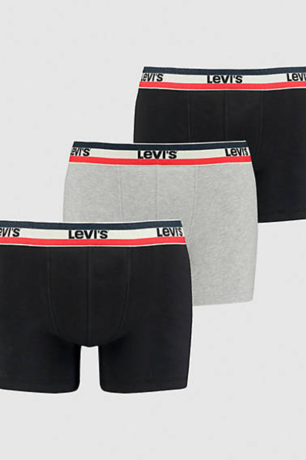 Bóxer básico de Levi's: paquete de 3 - Hombre - L - Negro / Black / Grey Melange