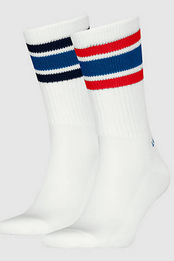 Calcetines de altura normal Levi's: paquete de 2 pares - Hombre - 35 - Multicolor / White / Blue / Red