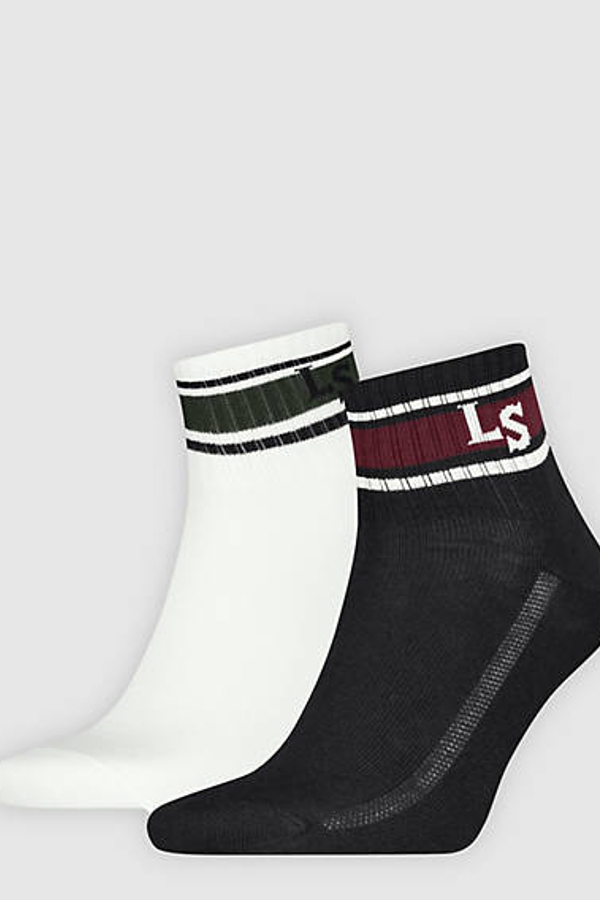 Calcetines de media altura Levi's: paquete de 2 pares - Hombre - 35 - Negro / Black/White