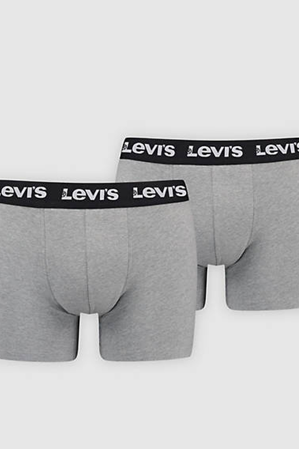 Bóxer básico de Levi's: paquete de 2 - Hombre - XL - Gris / Middle Grey Melange