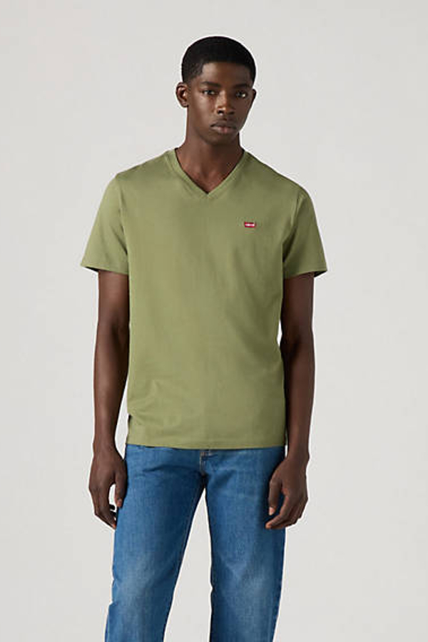 Camiseta de cuello de pico clásica Housemark - Hombre - S - Verde / Bluish Olive