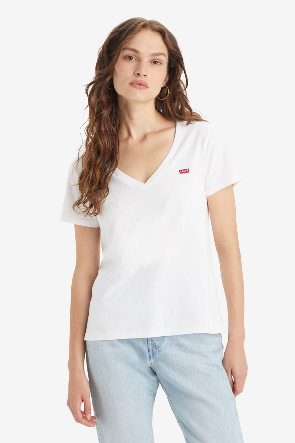 The Perfect Tee de cuello de pico - Mujer - S - Blanco / White