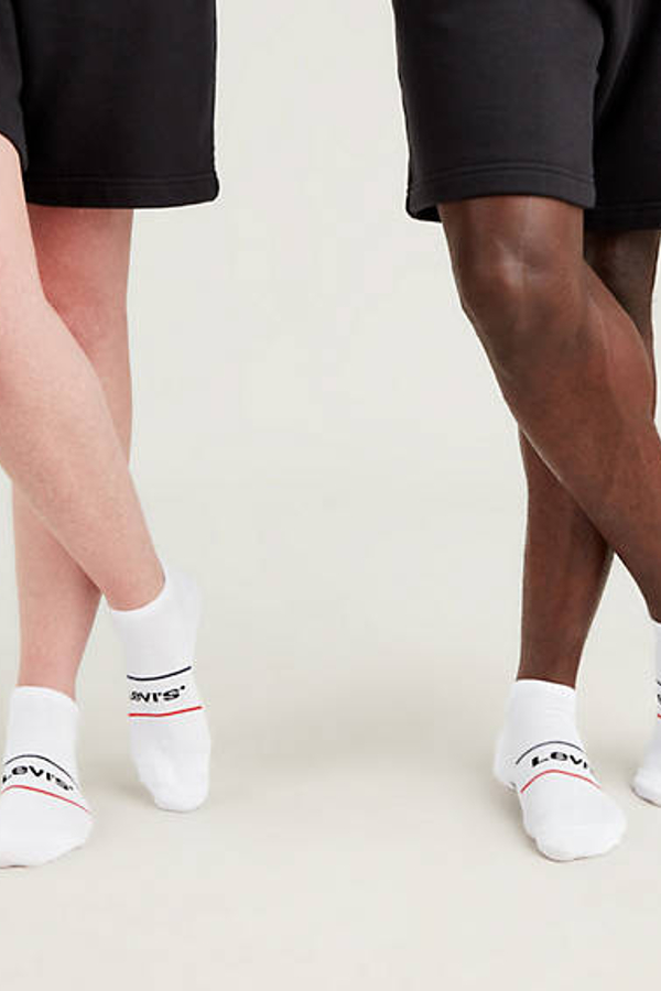 Calcetines de deporte de altura baja Levi's: paquete de 2 - Mujer - 35 - Blanco / Iconic
