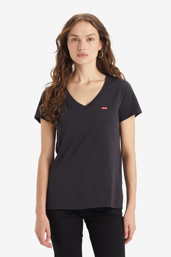 The Perfect Tee de cuello de pico - Mujer - 2XS - Negro / Caviar