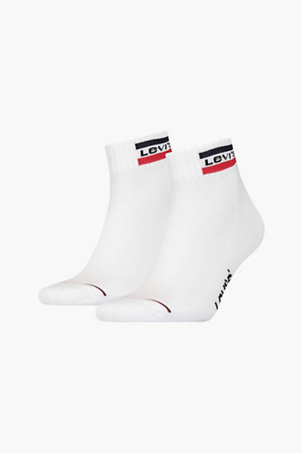 Calcetines de altura media con logotipo deportivo Levi's: paquete de 2 - Hombre - 35 - Blanco / White