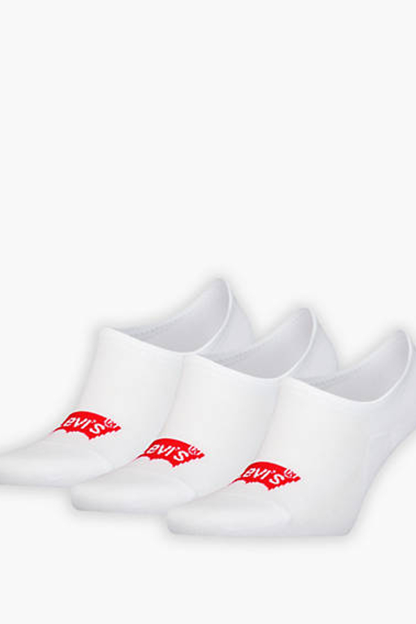 Calcetines altos Levi's de algodón reciclado con el logo Batwing: 1 pack de 3 pares - Hombre - 35 - Blanco / White