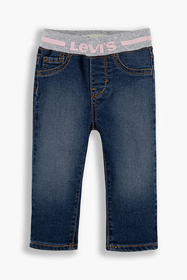 Jean estrecho sin botones para bebés - Chicas - 3M - Azul / Westthird Pink