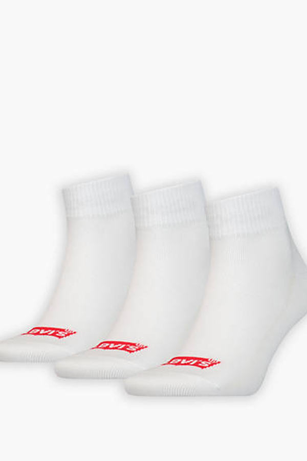 Calcetines de media altura Levi's de algodón reciclado con el logo Batwing: paquete de 3 - Hombre - 35 - Blanco / White