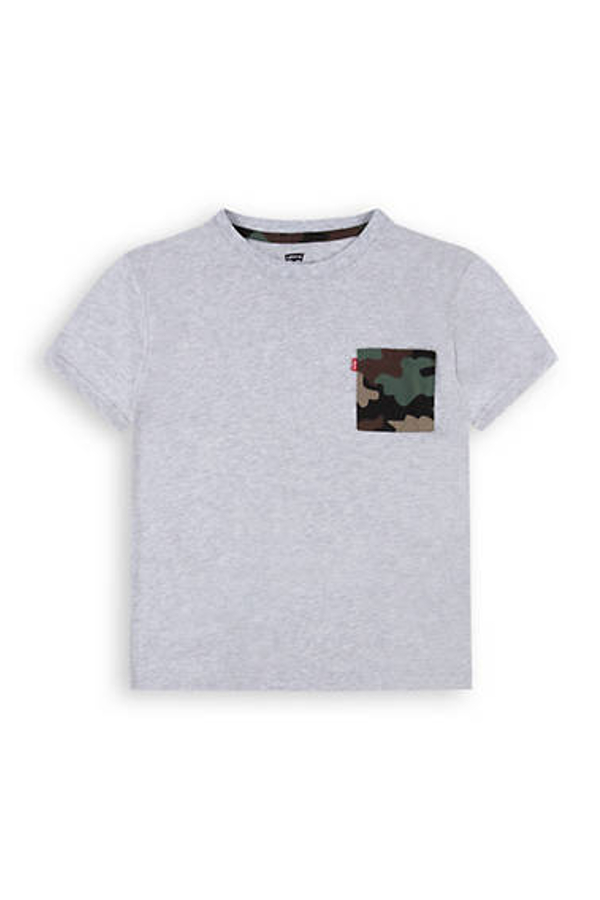 Camiseta de fit relajado con bolsillo de camuflaje - Chicos - 12A - Gris / Light Grayheather