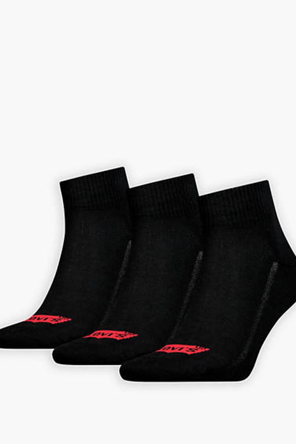 Calcetines de media altura Levi's de algodón reciclado con el logo Batwing: paquete de 3 - Hombre - 35 - Negro / Black