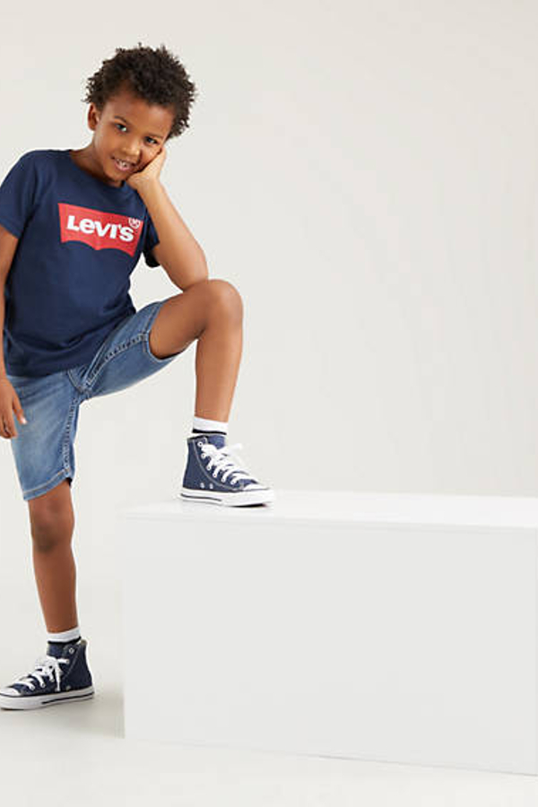 Camiseta infantil Batwing - Chicos - 4A - Azul / Dress Blues