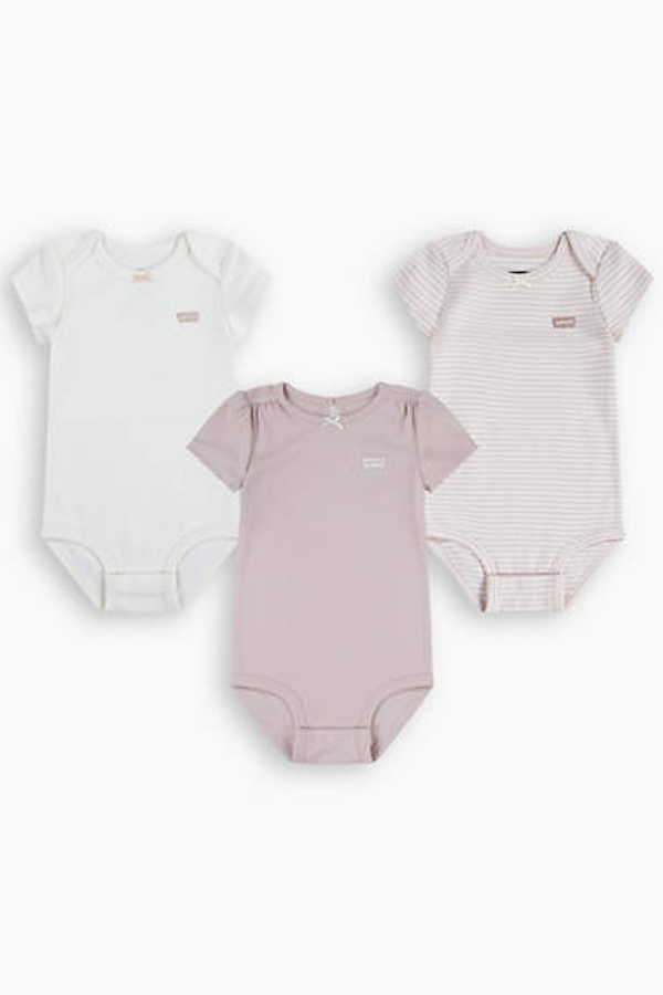 Conjunto de bodi para bebé Bow: 3 piezas - Chicas - 0M - Rosa / Rapture Rose