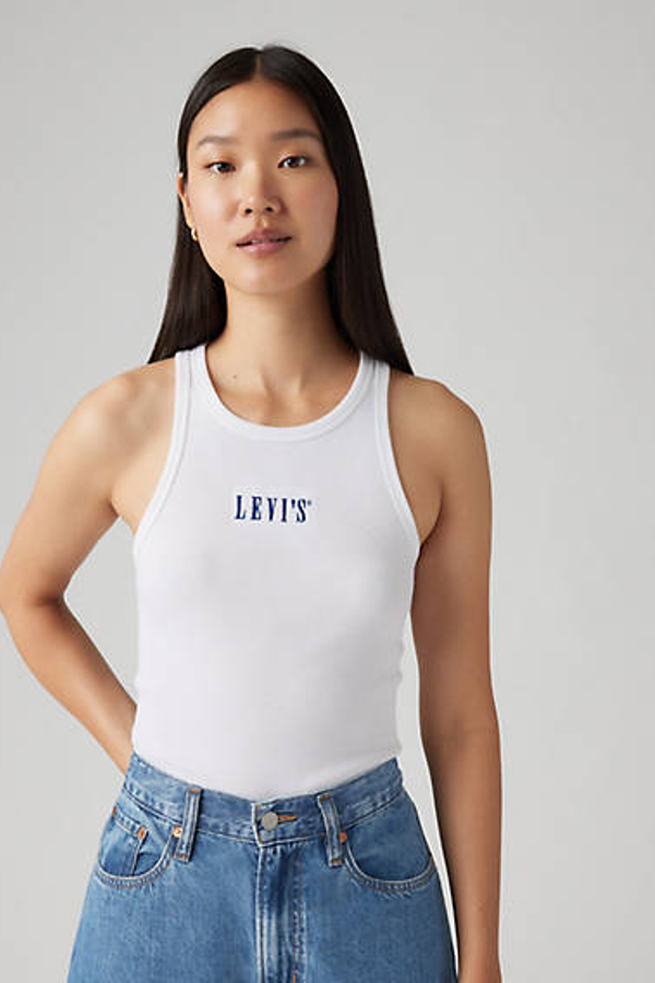Camiseta sin mangas Graphic Gemini - Mujer - XS - Blanco / Tank Serif 1873 Bright White