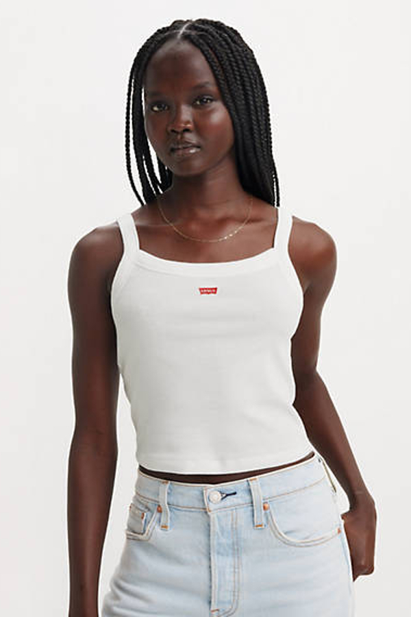Camiseta sin mangas Essential Sporty - Mujer - L - Blanco / White + Cotton