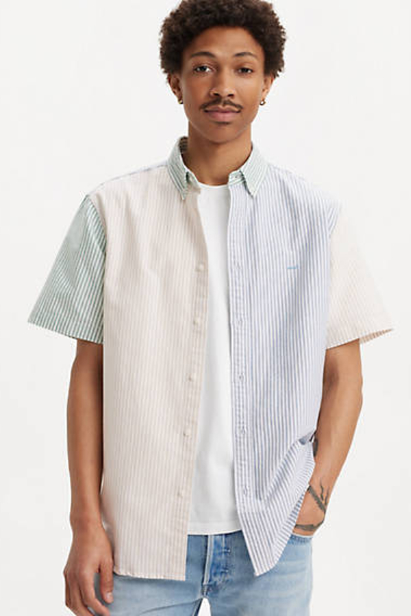 Camisa de manga corta con botones Authentic - Hombre - XS - Multicolor / Waylon Stripe Safari