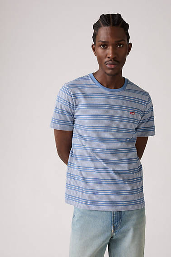 Camiseta Housemark Original - Hombre - L - Azul / Cuff Stripe Quiet Harbor Jersey