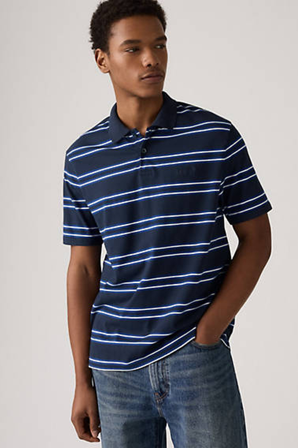 Polo Authentic - Hombre - L - Azul / Kellen Stripe Navy Blazer