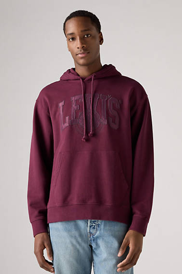 Sudadera estampada de corte holgado con capucha - Hombre - XS - Azul / Applique Fig