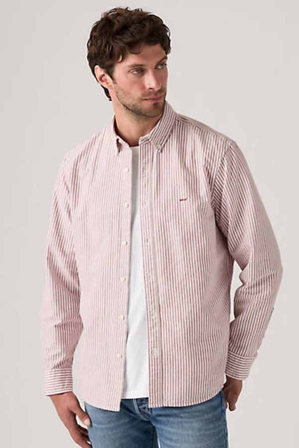 Camisa de botones Authentic - Hombre - 2XL - Marrón / Waylon Stripe Russet Brown