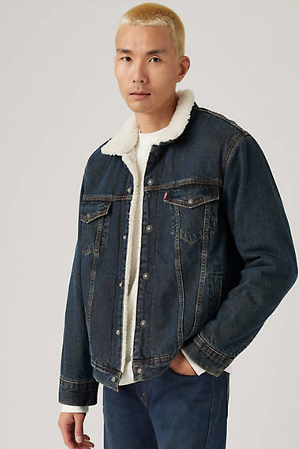 Trucker Jacket de fit holgado Sherpa - Hombre - M - Azul / Night Shadows Sherpa Trk