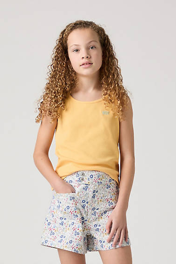 Camiseta sin mangas para adolescentes Meet And Greet Ribbed - Chicas - 10A - Amarillo / Levi'S Flax