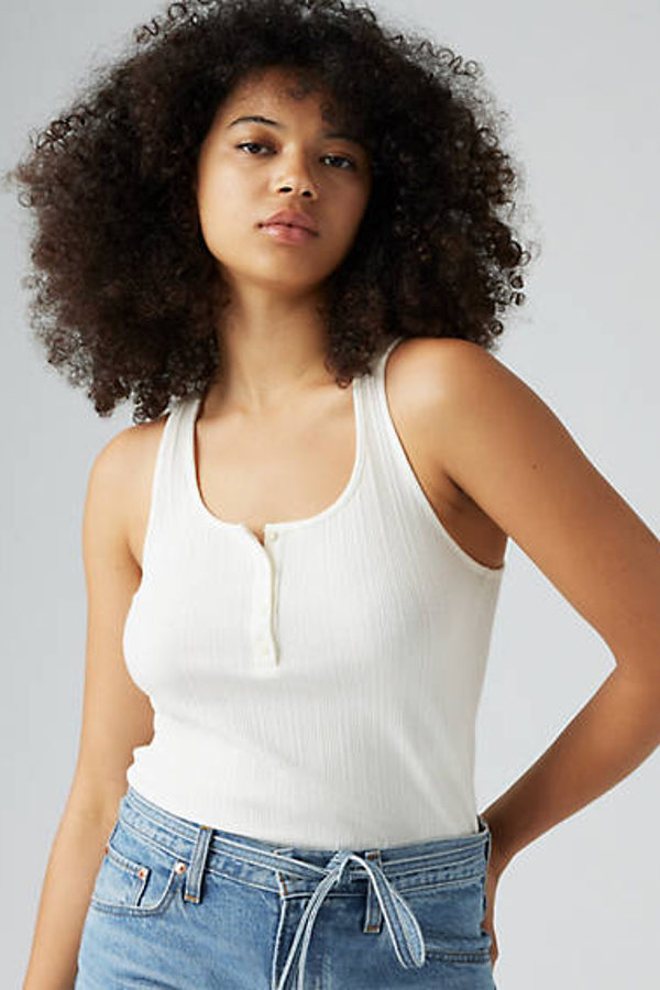 Camiseta sin mangas de canalé Vacationer - Mujer - XS - Blanco / Egret