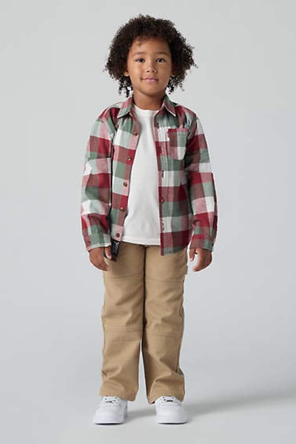 Camisa de franela a cuadros Buffalo infantil - Chicos - 3A - Rojo / Red Pear