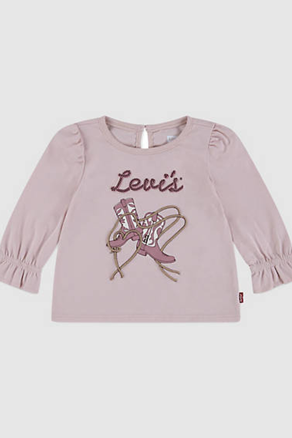 Top de punto con nudo por delante y manga larga para bebé - Chicas - 18M - Rosa / Crystal Rose