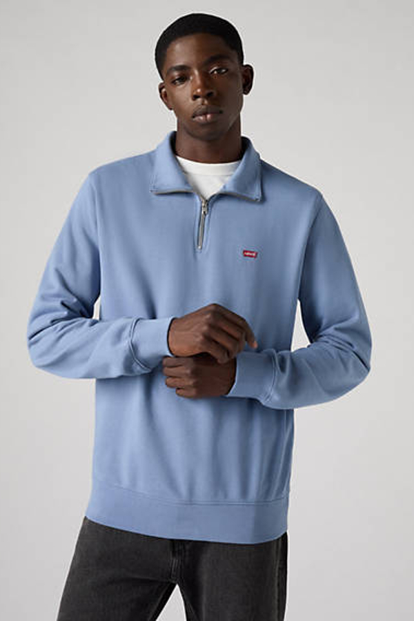 Jersey Original Housemark con cremallera de un cuarto - Hombre - XS - Azul / Cliff