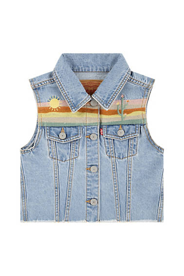Chaleco con bordado XS para adolescentes - Chicas - 12A - Azul / Desert Sky
