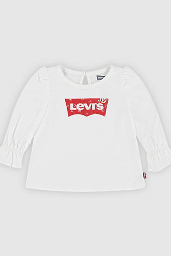 Camiseta de punto de moda con manga larga Batwing para bebé - Chicas - 12M - Blanco / Blanc De Blanc