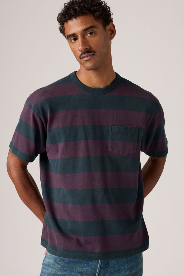 Levi's Vintage Clothing 1960s Casual Tee - Men - 2XL - Multi Colour / Lvc Carbon Plum Stripe Carbon & Plum