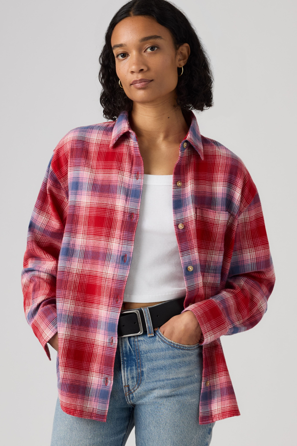 Nash Flannel Shirt - Mujer - L - Rojo / Locryn Plaid Emboldened Flannel