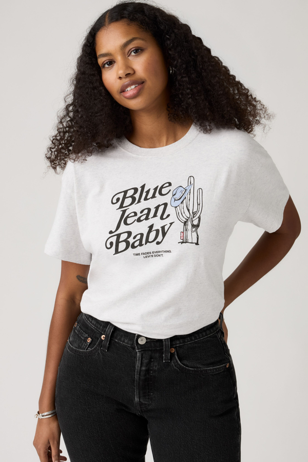 Graphic Anyday Tee - Women - L - Grey / Blue Jean Baby Orbit Heather Gray