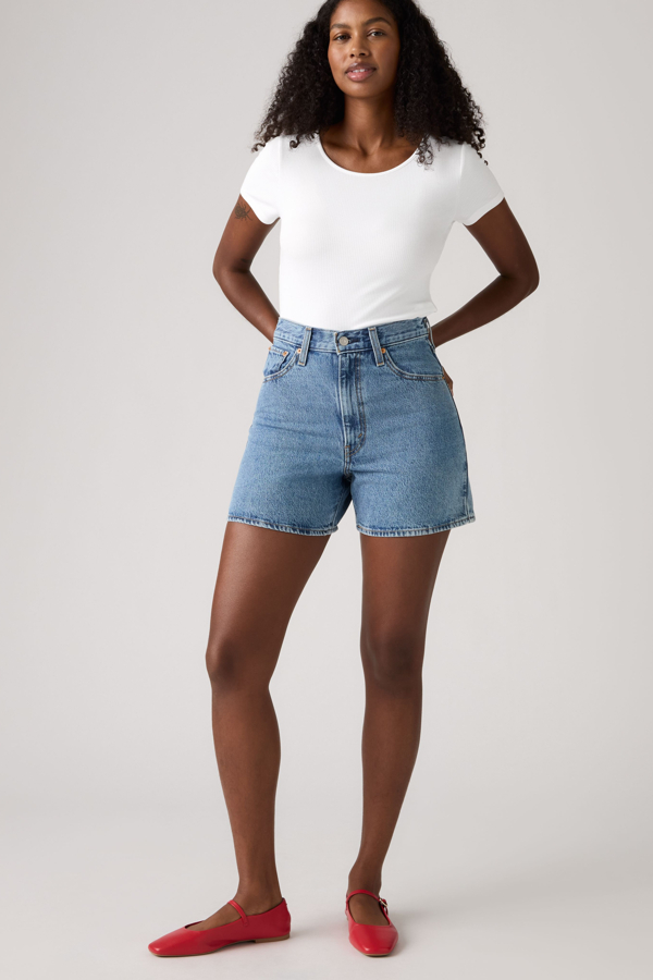 Shorts con cincha Mid Thigh - Mujer - 23 - Lavado medio / Twisted Stone