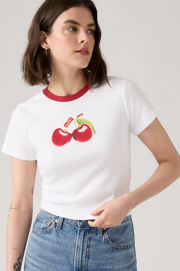 Camiseta Graphic Essential Sporty - Mujer - L - Blanco / Photo Fruit Cherry Bright White