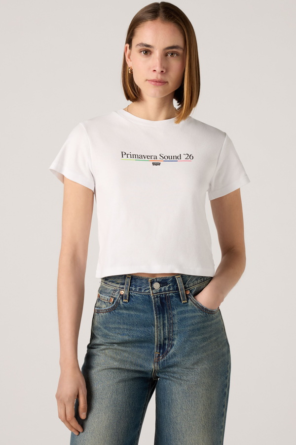 Camiseta deportiva básica con gráfico - Mujer - L - Blanco / Primavera Sound 26 White+