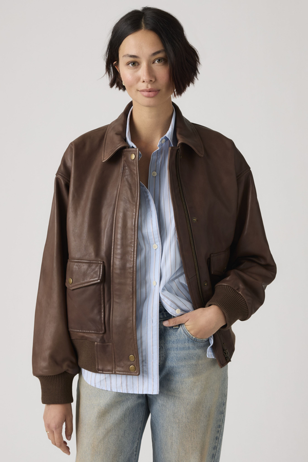 Chaqueta de piel Kennedy Dad - Mujer - L - Marrón / Vintage Brown