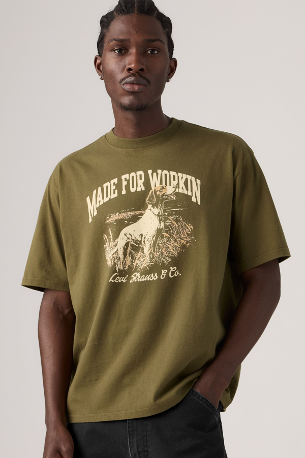 Workwear Graphic Tee - Men - 2XL - Green / Made For Workin Dark Olive