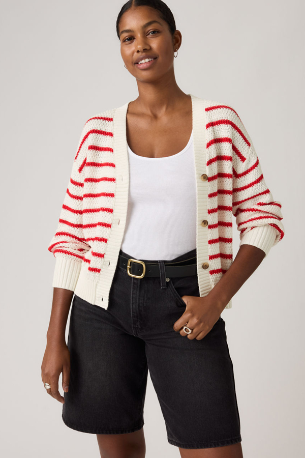 Cárdigan Snowflake - Mujer - M - Blanco / Susanne Stripe Tofu