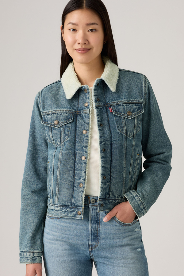 Original Sherpa Trucker Jacket - Mujer - L - Lavado medio / Heed And Hawed