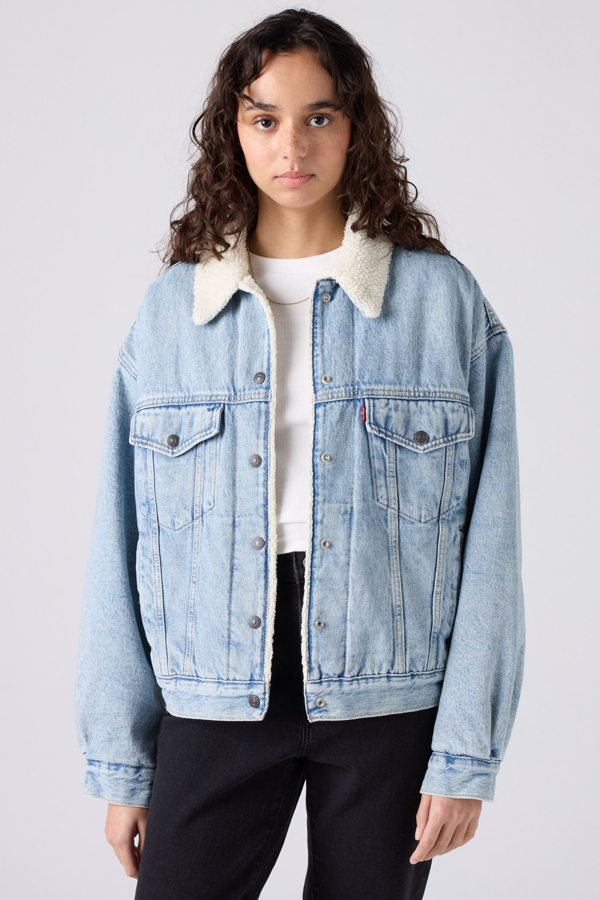 Chaqueta Trucker 90's Sherpa - Mujer - L - Azul / Morning Sunlight