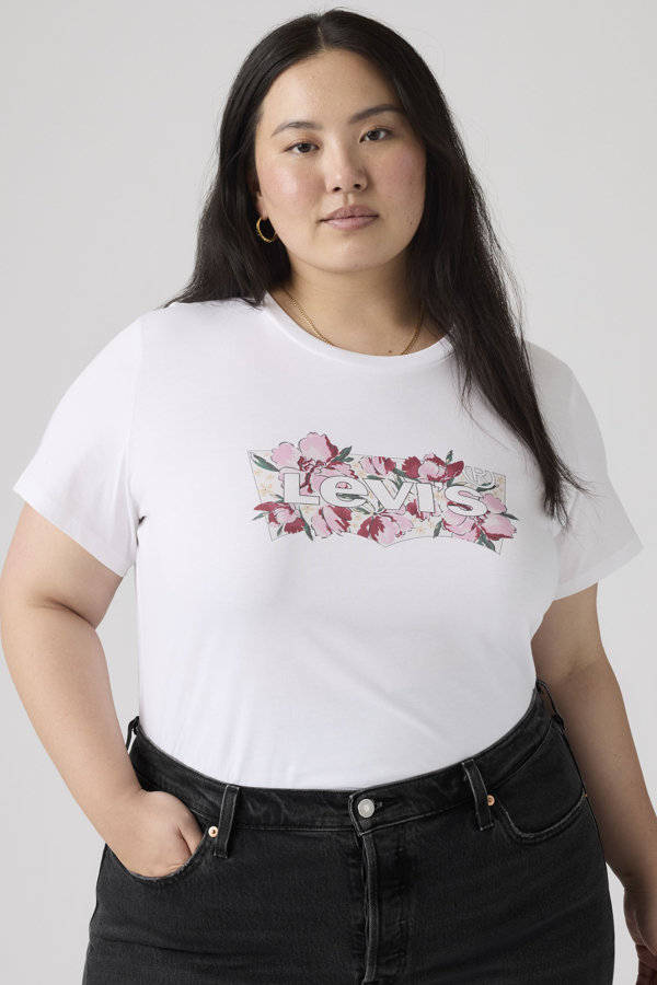 Perfect Logo Tee (Plus Size) - Mujer - 4X - Blanco / Brushstroke Bright White