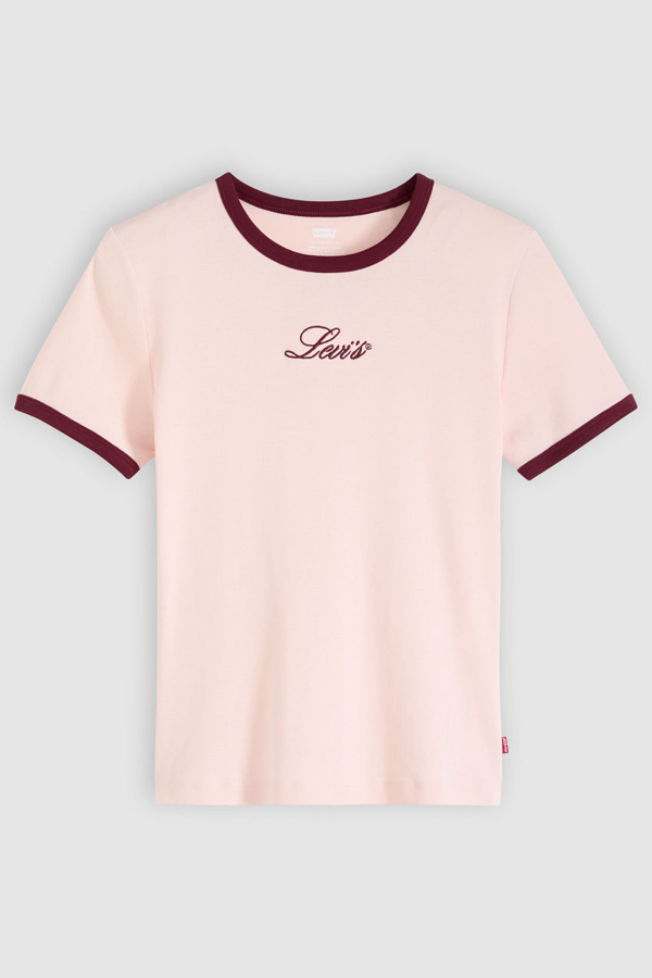 Camiseta Graphic Rickie - Mujer - L - Rosa / Cursive Levi's Crystal Pink / Tawny Port