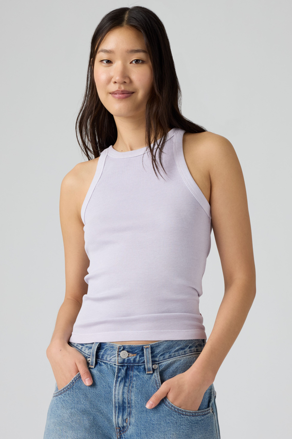 Camiseta sin mangas Essential Racer - Mujer - L - Púrpura / Garment Dye Lavender Blue