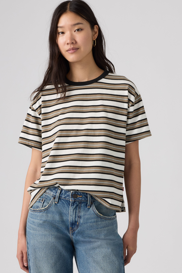 Vintage Tee - Women - L - Multi Colour / Lillian Stripe Egret