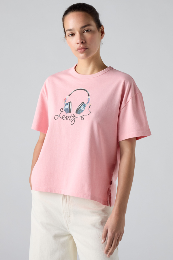 Camiseta Graphic Vintage - Mujer - L - Rosa / Headphones Coral Blush