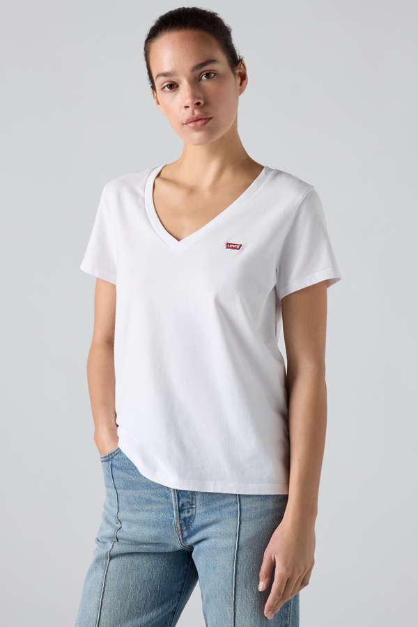 Camiseta de cuello de pico Perfect - Mujer - S - Neutral / White +