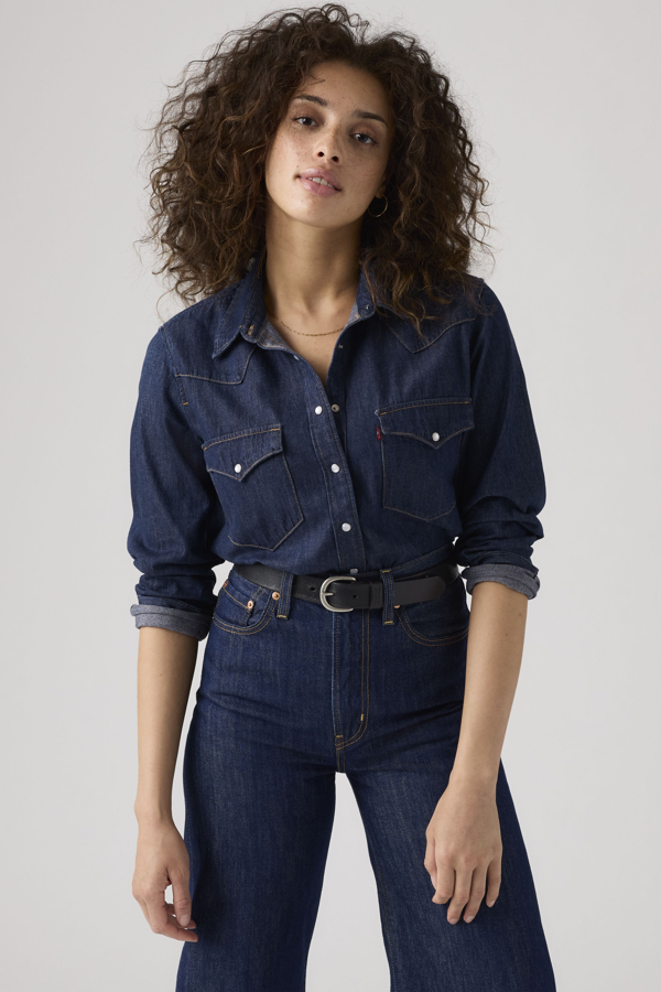 Camisa The Ultimate Western - Mujer - L - Azul / Smokin Hot